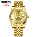 Nibosi 2638 – Estilo Sky-Dweller Todo Dorado Esfera Champagne